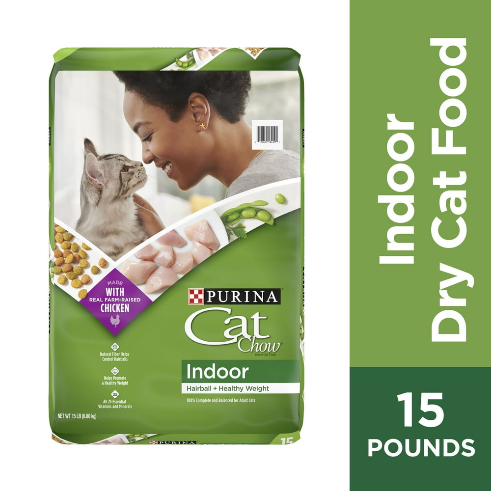 Purina Cat Chow Indoor Dry Cat Food, Hairball + Healthy Weight, 15 lb
