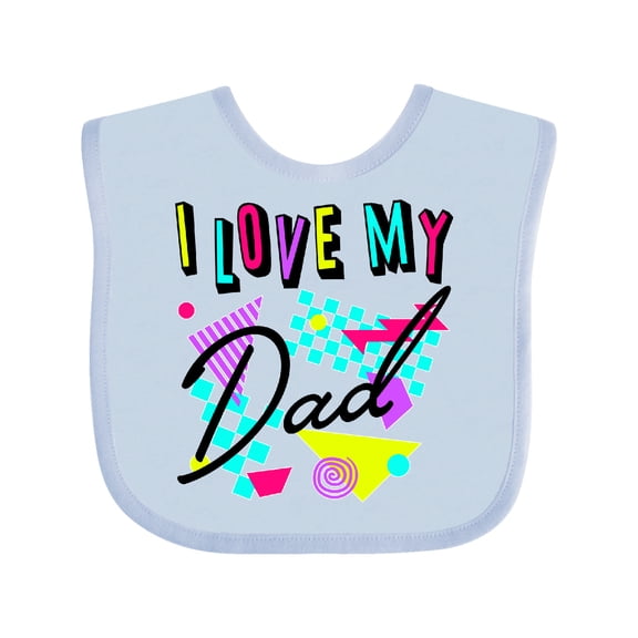 Inktastic I Love my Dad- 80s retro style Boys or Girls Baby Bib