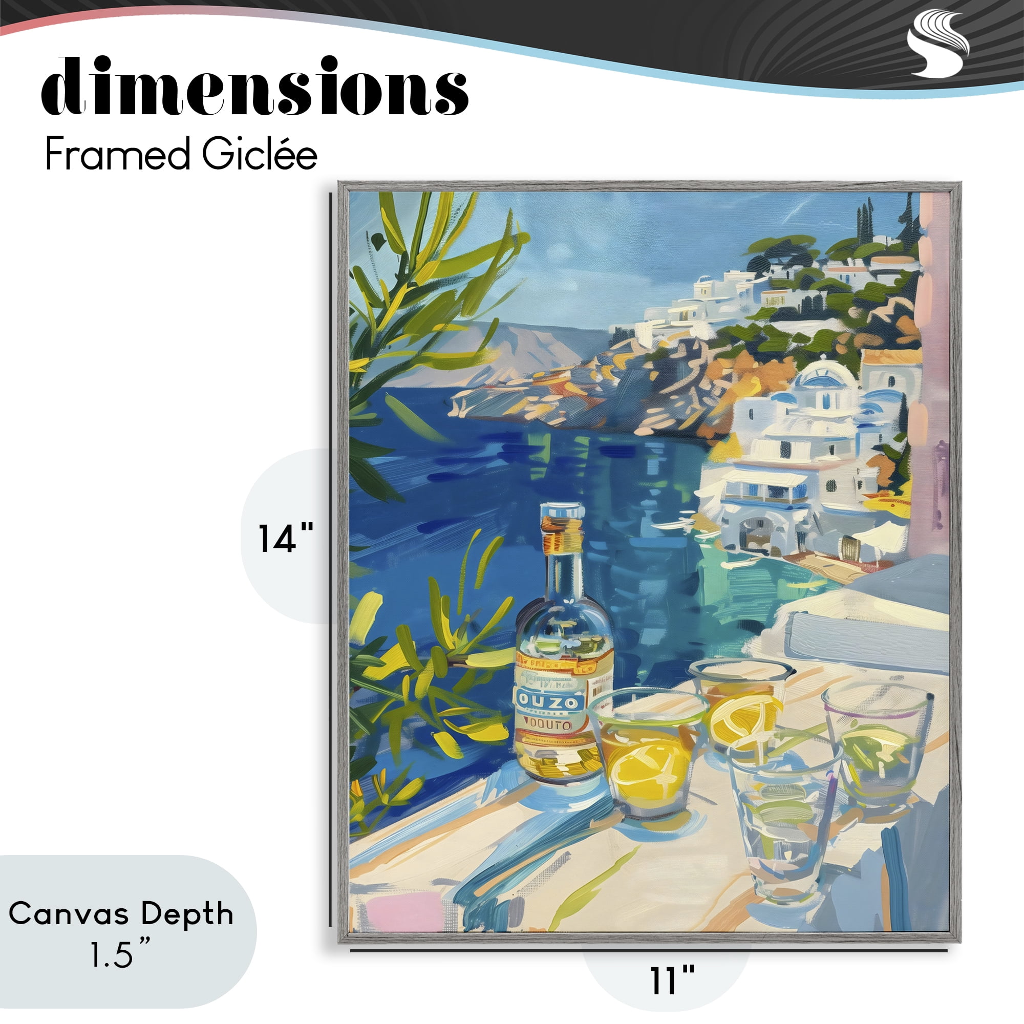 Stupell Industries Drink By The Sea Balcony Gray Framed Giclee Art, design by The Prints Vibe