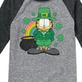 thumbnail image 3 of Garfield - Rainbow Shamrocks - Toddler And Youth Raglan Graphic T-Shirt, 3 of 5