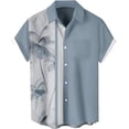 thumbnail image 2 of Camisas casuales lisas a rayas para hombres, ropa con estampado 3D, camisas hawaianas de playa, blusas Y2K de manga corta, ropa vintage, blusa con solapa, 2 of 5