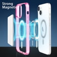 thumbnail image 3 of Case Compatible with iPhone 13 Case, Compatible with MagSafe Wireless Charging, Transparent Anti-Scratch Back Shockproof Protective Slim Thin Phone Case Cover, Translucent Pink, 3 of 15