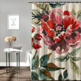 Autua Rose Bathroom Shower Curtain Set with Hook Vibrant HD Print