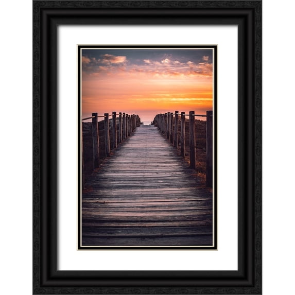 Oliveira, Abilio 13x18 Black Ornate Wood Framed with Double Matting Museum Art Print Titled - The path