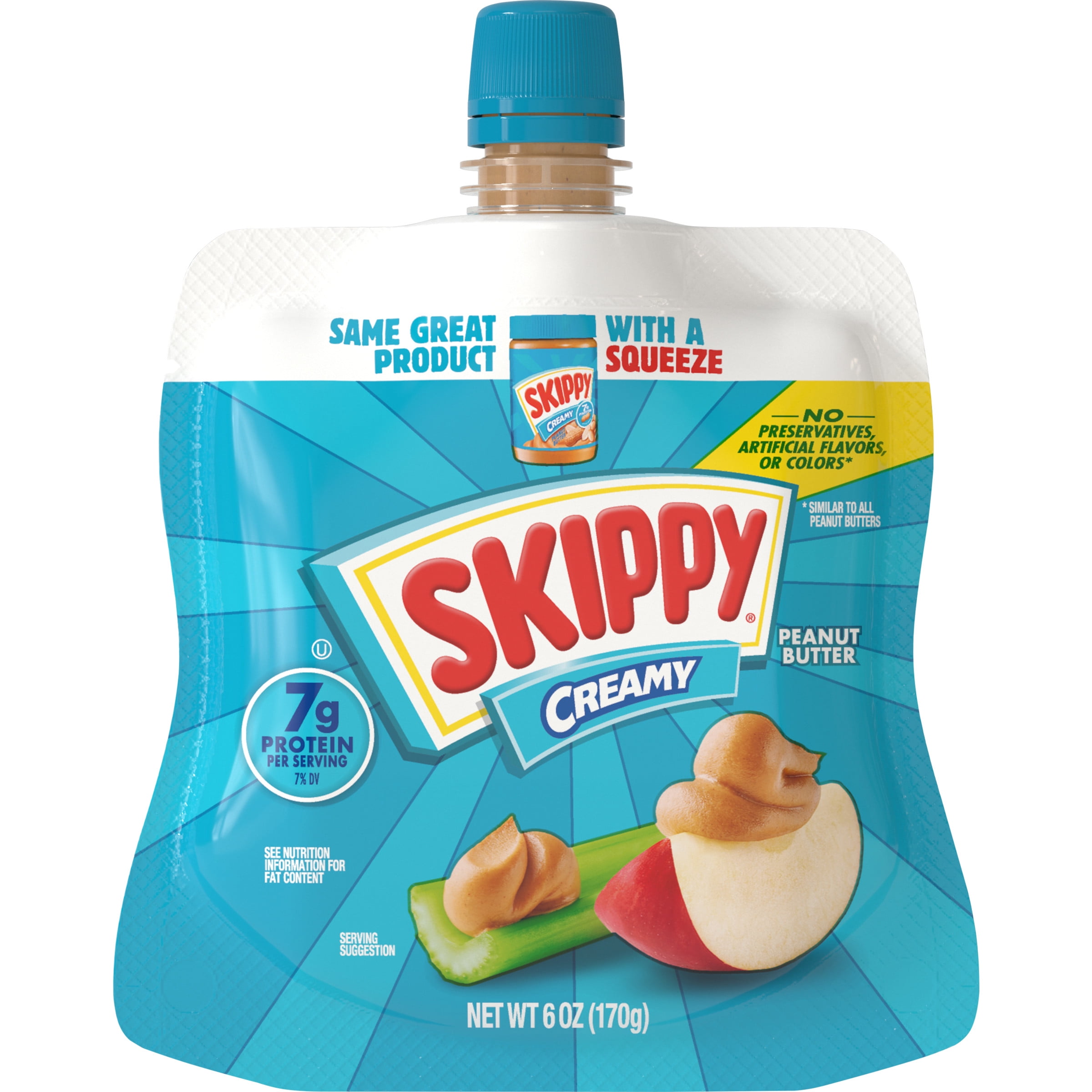 SKIPPY Creamy Peanut Butter 6 Oz Squeeze Pack 7g Protein Per Serving skippy-creamy-peanut-butter-6-oz-squeeze-pack-7g-protein-per-serving
