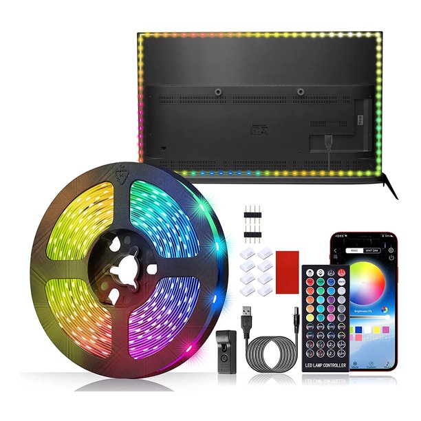 Tira de luces LED con Bluetooth y WIFI cinta Flexible RGB Wdftyju 5050 resistente al agua 3M 5M cc 5V banda de luz inteligente RGB