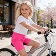 thumbnail image 5 of WAYUTE Girls Shorts Elastic Waist Straight Leg Solid Color Dance Bike Shorts for Toddler Kids Layering Soft Breathable Playwear Casual Clothes,Hot Pink, 5 of 6