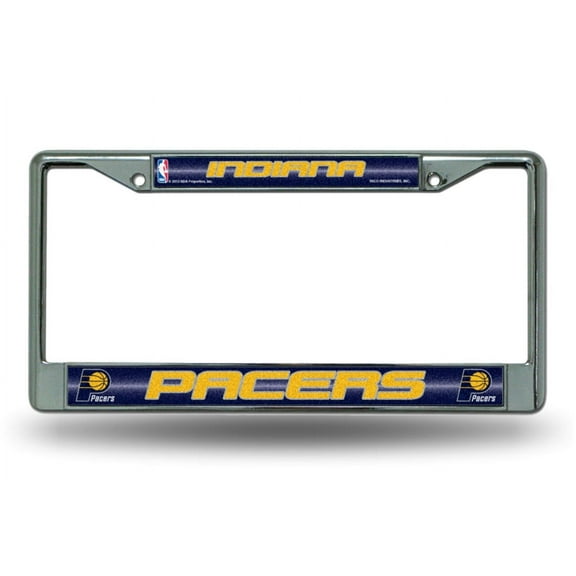 Basketball Pacers Sparkly Glitter Bling Look Chrome License Plate Frame