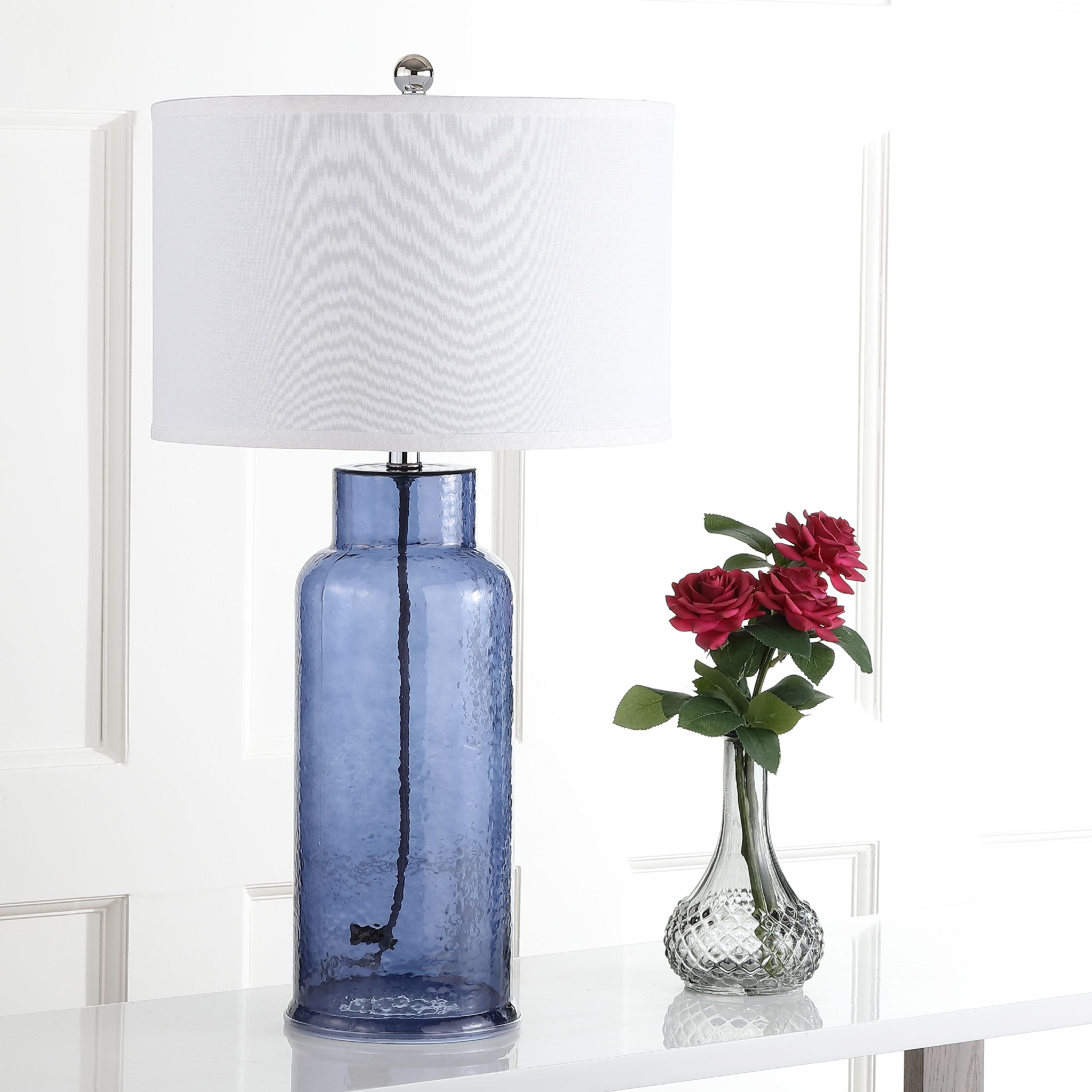 Glass Table Lamp Blue, Blue Glass Bottle Table Lamp