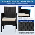 thumbnail image 6 of Brite Stainless Steel and FE Wicker Black 3-Piece Outdoor Conversation Set, 6 of 8