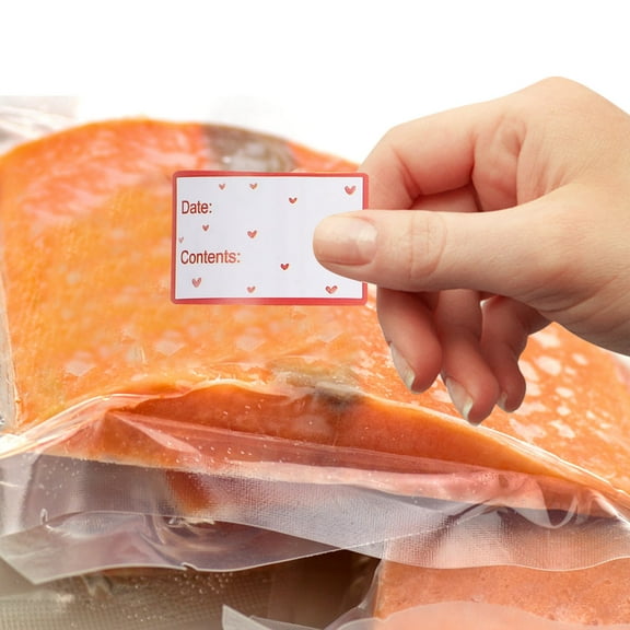 GOOHOCHY 1 Roll Easy Peel Removable Labels Food Containers Date Stickers Kitchen Freezer Sticker Pantry Blank Sticker for Bottles and Jars (200 Labels/Roll)