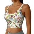 thumbnail image 2 of Xecao Birds And Flowers for Sports Bra with Removable Pads, Crop Tank Top Design, Women's Longline Sports Bra - Non-Wired - Medium, 2 of 9