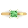thumbnail image 2 of 1ct princess cut green Zircon 18k yellow gold Bridal Wedding Engagement Promise Anniversary Ring for Women size 8.5, 2 of 7