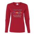 thumbnail image 2 of I Don't Need Google My Son Knows Everything Womens Graphic Long Sleeve T-Shirt, Red, Small, 2 of 3