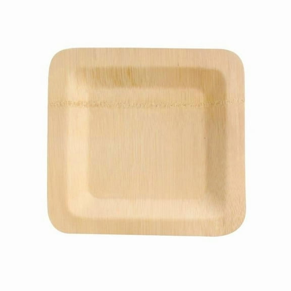 Packnwood 210BVNER7SQ1 7 x 7 in. Bamboo Veneer Square Plate
