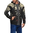 thumbnail image 2 of Zufioo Vintage Winged Rose Skull Print Men's Hooded Cardigan, Zip-up Long-Sleeved Sweatshirt Jacket Sportswear-Large, 2 of 5
