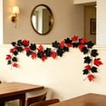 thumbnail image 5 of Kdkad Halloween Black Maple Leaf Vines, Artificial Fall Garland, Flexible Foliage Hanging Vines, Halloween Decorations for Porch, Fireplace, Railing, Table, Halloween Party Decor, 39In, 5 of 7