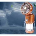 thumbnail image 1 of Linterna LED portátil para acampar al aire libre 6 en 1 con ventilador, lámpara de ventilador eléctrico de elevación y estiramiento solar al aire libre, diseño de función solar (dorado, S), 1 of 3