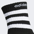 thumbnail image 3 of adidas Men's 3-Stripe High Quarter Sock (3-Pair), Black/White/Black - Onix Marl, Large, (Shoe Size 6-12), 3 of 6