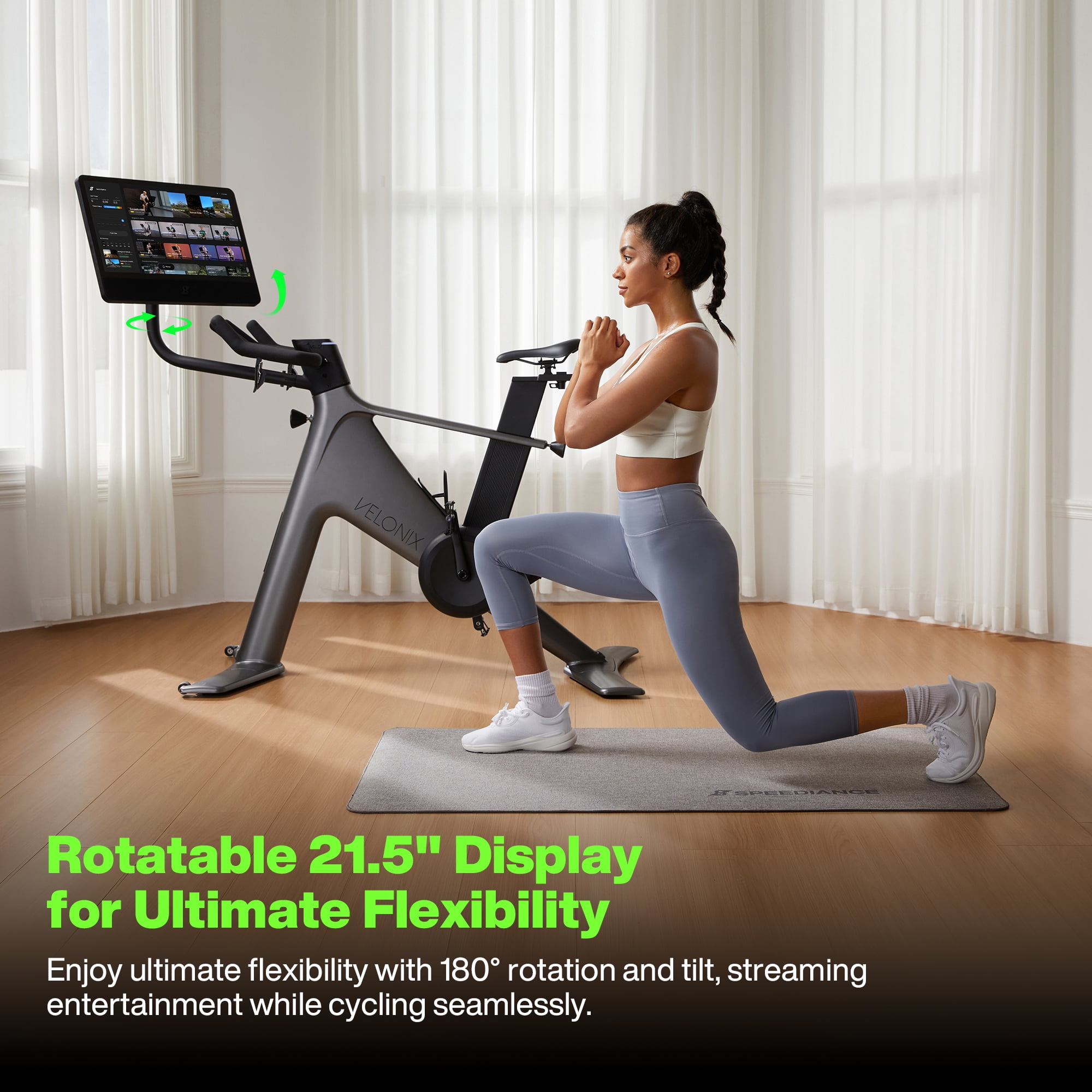 VeloNix Exercise Bike, Smart AI Fitness Bike with Personalized Fitness Courses & Online Cycling Coaching, 21.5" Screen, Solid Design, Low-Noise Cycling Bike, Stationary Bikes for Indoor Gym