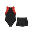 thumbnail image 5 of ZDHoor Kids Boys Gymnastics Leotards Training Uniform Sport Bodysuit and Tight Shorts Sets Red&Black 16, 5 of 6