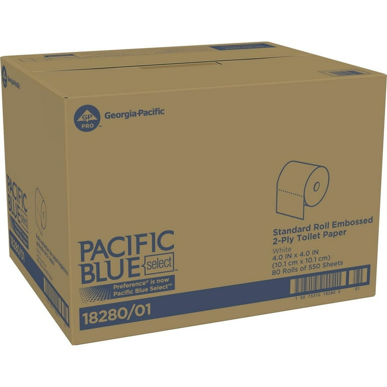 Pacific Blue Select Standard-Roll Embossed Toilet Paper - 2 Ply - 4 Pacific Blue Select Standard-Roll Embossed Toilet Paper - 2 Ply - 4