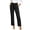 Black, variant on Women Pants Straight Leg Tailored Fit Elastic Waist Pockets Office Business Casual Work Slacks Trousers Bottoms