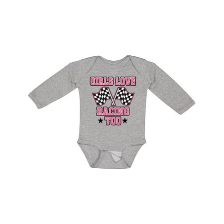 

Inktastic Girls Love Racing Rally Flags Gift Baby Girl Long Sleeve Bodysuit