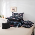 thumbnail image 5 of Manfei Romantic Gothic Skull Twin Bedding Sets 7-Piece for Couple, Vintage Butterfly Floral Bedding Comforter Set, Happy Valentine's Day Reversible Sheet Sets, Microfiber Bedroom Decor, 5 of 7