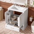 thumbnail image 6 of Harper & Bright Designs 30" Modern Bathroom Vanity with Sink, Bathroom Cabinet Freestanding with Drawer, Single Sink Bathroom Vanity, White, 6 of 16