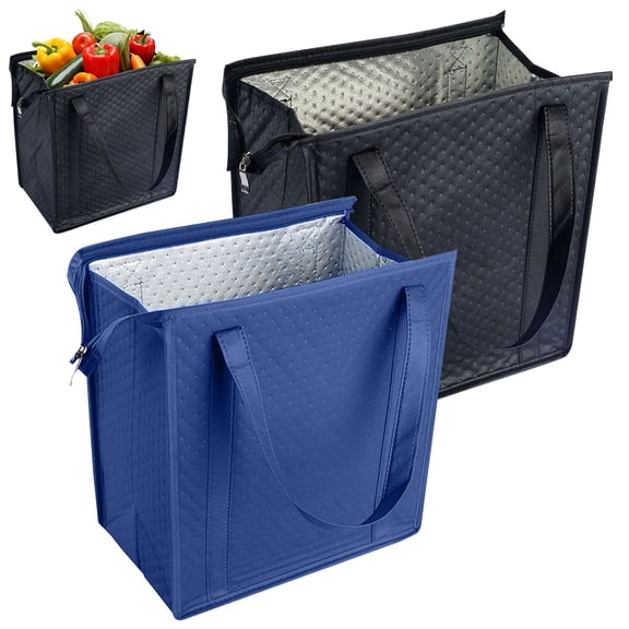 Clearance Under $1.69 Insulated Reusable Grocery Bag, Large Cooler Tote with Zipper and Handles for Picnic Camping