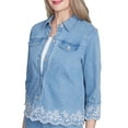 thumbnail image 4 of Alfred Dunner Womens Petite Denim Floral Embroidered Jacket, 4 of 4