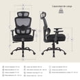 thumbnail image 3 of Silla Directiva TITANO Malla Ergonomica Ajustable Soporte Lumbar, 3 of 6