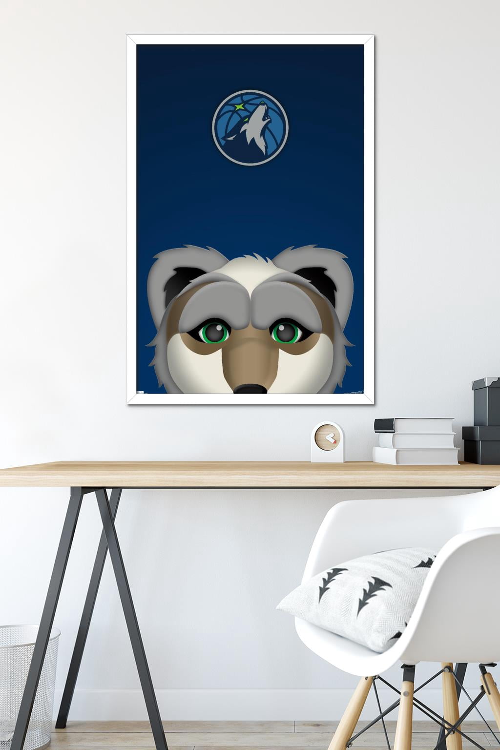 NBA Minnesota Timberwolves - S. Preston Mascot Crunch 23 Wall Poster, 22.375" x 34" Framed