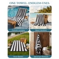 thumbnail image 4 of Casa Platino Beach Stripe Towels - 2 Pack Cotton Pool Towels for Adults, Qick Dry, Soft & Highly Absorbent Beach towel Set for Travel & Vacation - Grey, 4 of 9