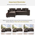 thumbnail image 6 of Harper & Bright Designs L-Shaped Sectional Sofa Set, 4-Seat Couch with Wooden Storage Compartment, Chenille Upholstered Sectional Sofe for Living Room, Brown, 6 of 16