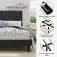 thumbnail image 4 of SHA CERLIN Black King Size Platform Bed Frame with Velvet Vertical Channel Headboard, Adult, 4 of 9