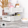 thumbnail image 3 of Simple Houseware 2 Tier Bathroom Organizer Tray Pull-Out Sliding Drawer/Under-Sink Storage, White, 3 of 9