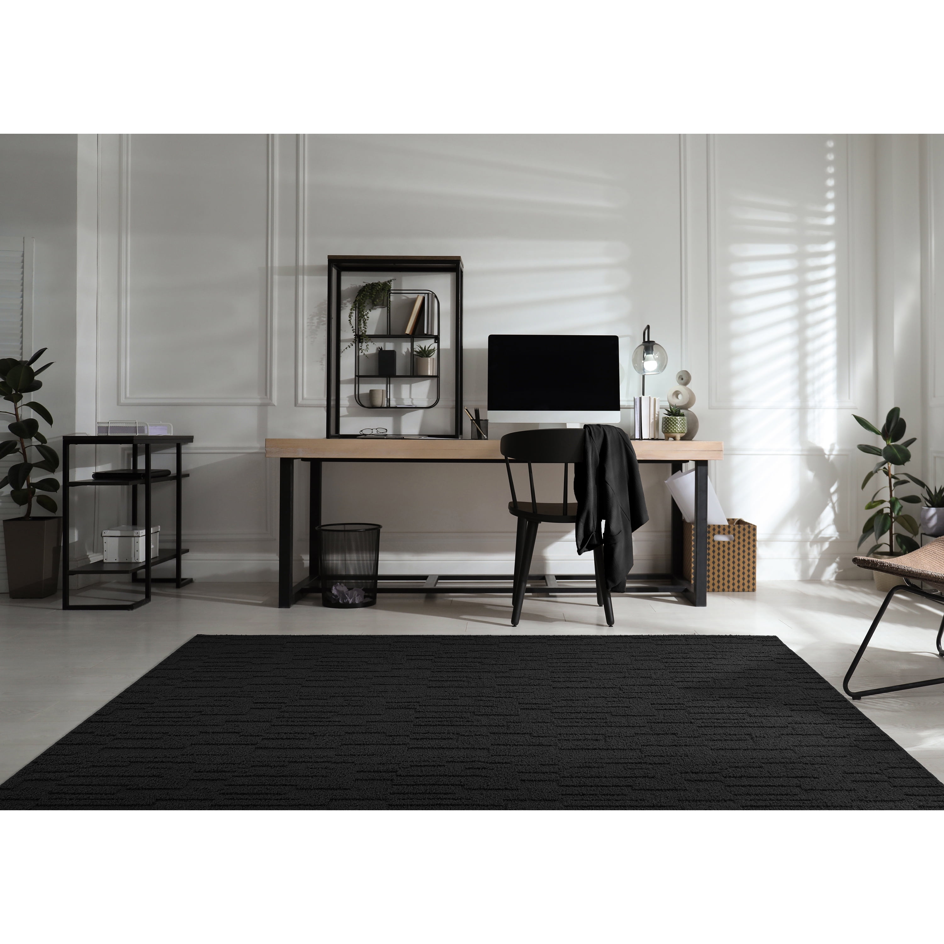 Garland Rug Brentwood Pixel Black Indoor Area Rug, 8' x 10'