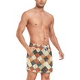 thumbnail image 4 of FORMRS Mens Swim Trunks Mesh Liner Quick Dry Casual Beach Board Shorts with Pockets, Sizes S-2XL, Checkered Pattern, 4 of 9