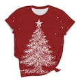 thumbnail image 5 of XUNKUSGA Womens Christmas Print T Shirts Casual Loose Crewneck Short Sleeve Tops for Women Trendy Christmas Graphic Plus Size Tops for Christmas Party Daily Wear M, 5 of 5