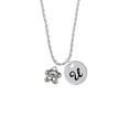 thumbnail image 2 of Delight Jewelry Silvertone Small Antiqued Butterfly Silvertone Script Initial Disc - U - Charm Necklace, 20"+3", 2 of 4