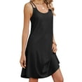 thumbnail image 4 of Deago Women's Summer Dresses Loose V Neck Sleeveless Spaghetti Strap Sundress Beach Cover up Tank Dress with Eyelet (Black, 2XL), 4 of 9
