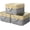 Gold&Grey—Large(16*12*8"), variant on Tegance Small Storage Baskets for Shelves, Storage Cube Organizer, Storage Bins, 12 x 8 x 5 Inches, Rectangle Canvas Fabric Collapsible Shelf Box with Handles, Gold & Grey