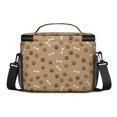 thumbnail image 3 of Dog Paw Print and Bone Brown Insulated Lunch Box for Women Men, Medium Leakproof Cooler Bag with Adjustable Strap, 10"x6.7"x8", 3 of 6