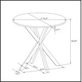 thumbnail image 3 of 31.5'' Modern Round Dining Table with Crossed Legs, Black Occasional Table, Two Piece Detachable Table Top, Matte Finish Iron Legs, 3 of 9