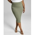 thumbnail image 2 of Bar III Women's Trendy Bodycon Ribbed Midi Skirt Dusty Olive Plus Size 2X, 2 of 3