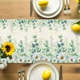 thumbnail image 4 of Eucalyptus Leaves Daisy Table Runner, Summer Farmhouses Vintage Washable Kitchen Table Runners Dress Scarves for Dining Table Decorations Party, 13x36in, 4 of 9