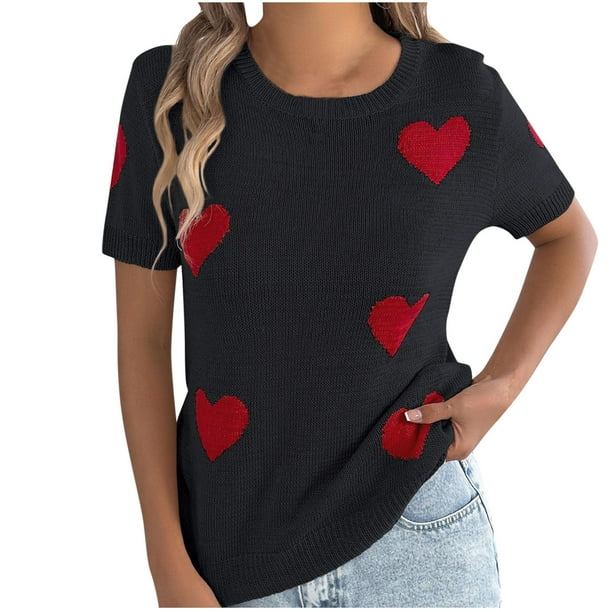 Blusas de Encaje de Manga Corta con Capucha de Cuello Redondo, 95% Poliéster 5% Spandex Camiseta Superior