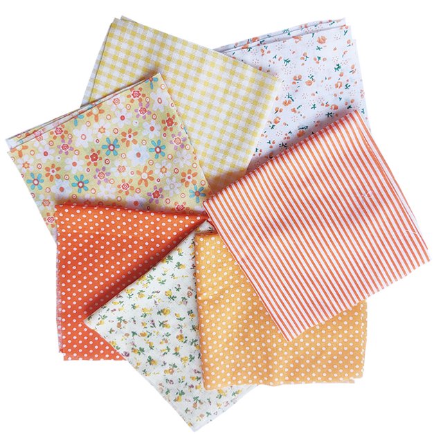 sweethay 50*50 tela de algodón tela impresa costura telas acolchadas para costura DIY accesorios hechos a mano Tela de costura y artesanía amarillo 25x25cm sweethay HA5306-02B